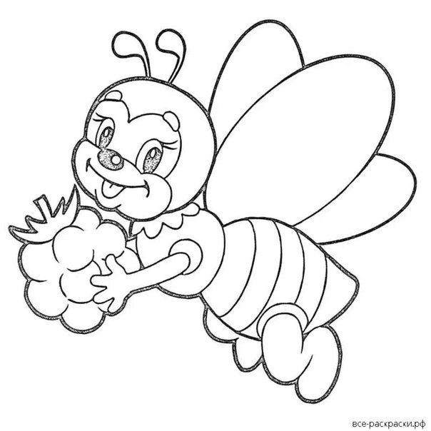 Раскраска пчёлка для детей
