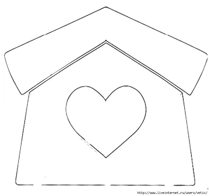 Домик из фетра трафарет