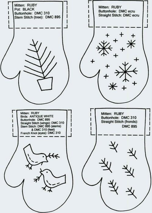 Рукавица из фетра выкройка