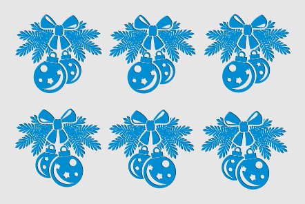 Трафареты на окна новогодние шары на ветке