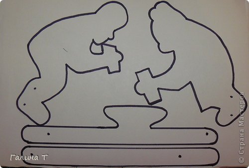 Богородская игрушка трафарет