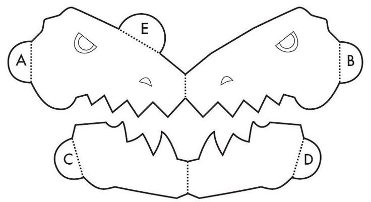 Маска крокодила из картона