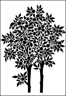 Трафарет кустов на стену