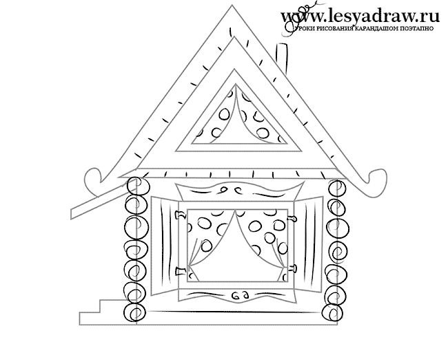 Изба раскраска для детей