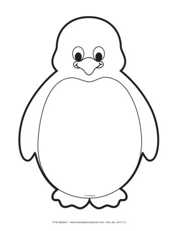 Пингвин трафарет