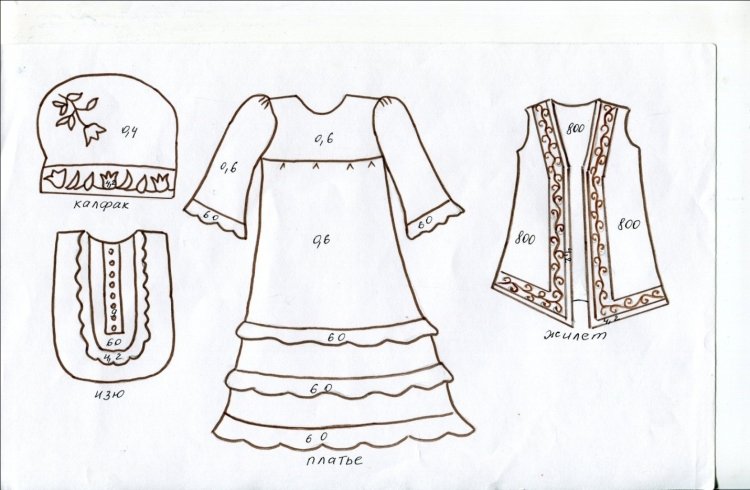 Татарское национальное платье выкройка