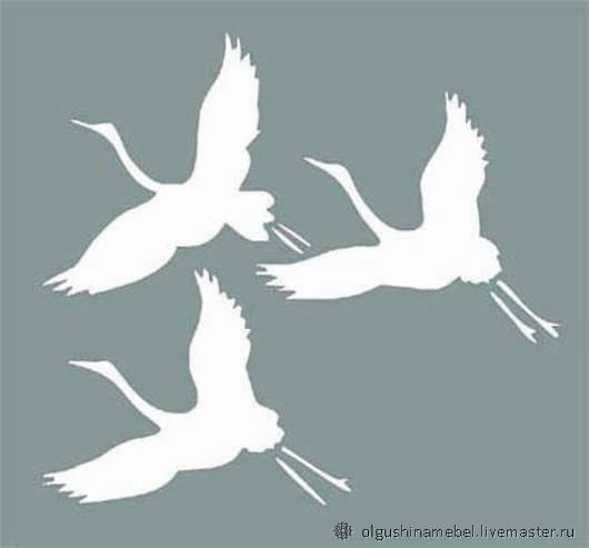 Журавли силуэт для вырезания