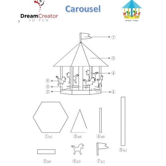Трафареты для 3д ручки Карусель