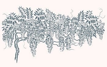 Трафарет стена Глициния -наклейка