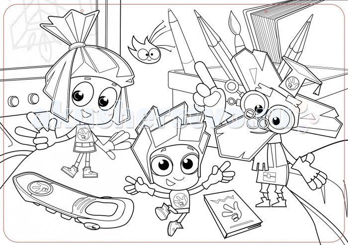 Раскраска Фиксики Дедус