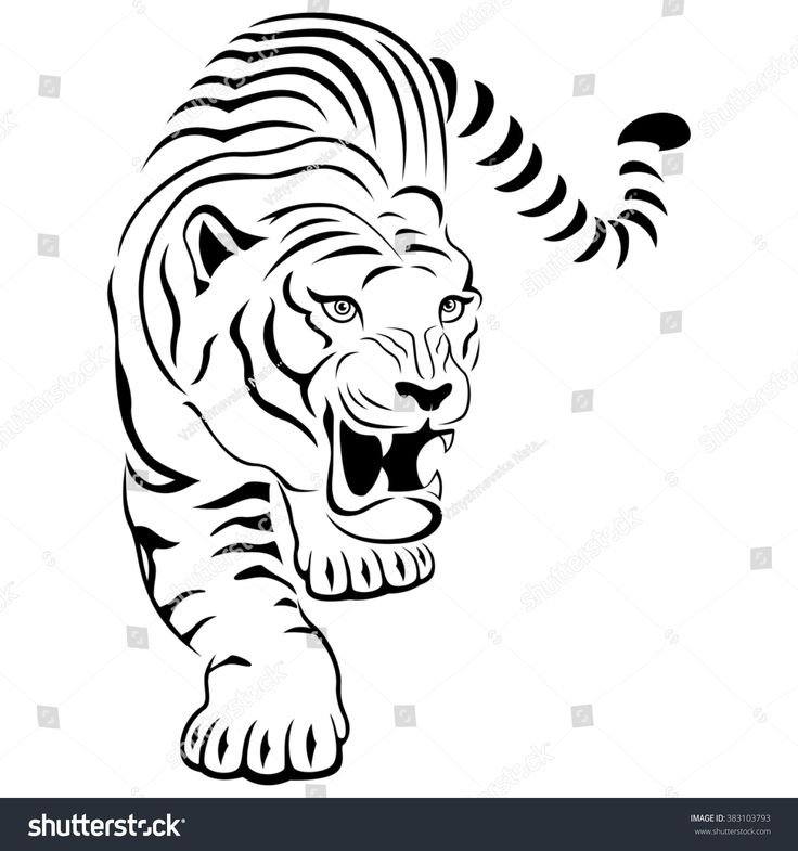 Тигр силуэт