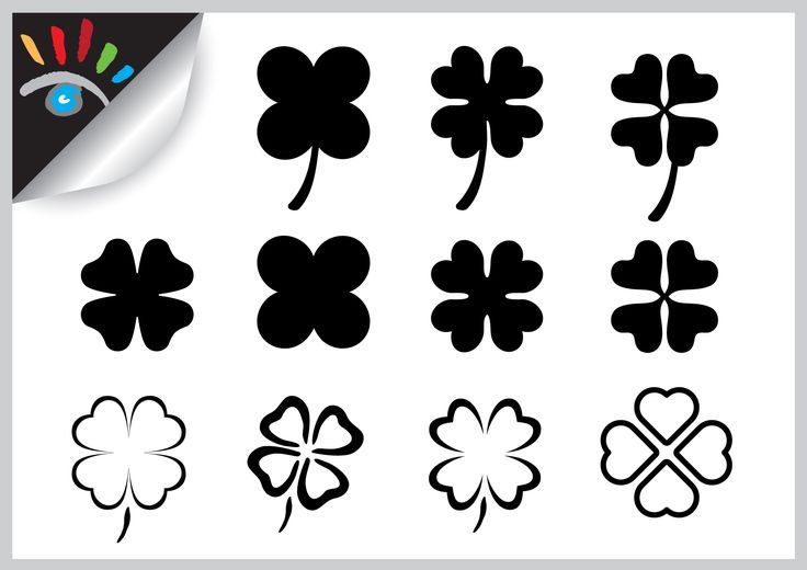 Трафарет Клевер четырехлистный