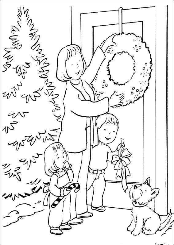 Раскраска семейный праздник новый год