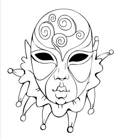 Венецианская маска раскраска