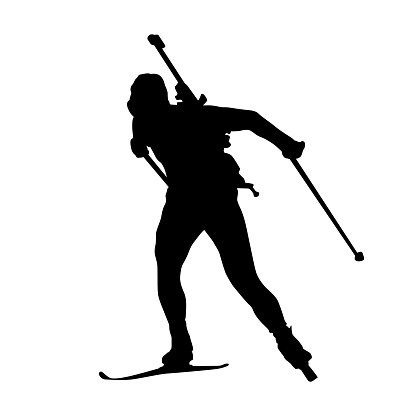 Биатлон вектор силуэт