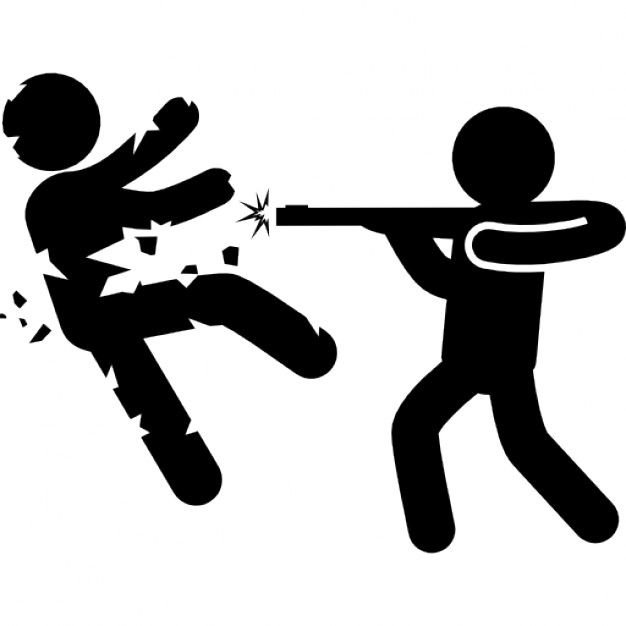 Силуэты дерущихся людей