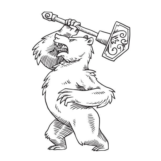 Медведь с молотком