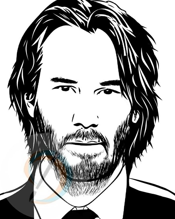 Арт портрет Киану Ривз