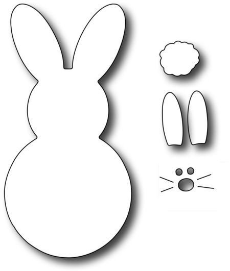 Пасхальный кролик трафарет