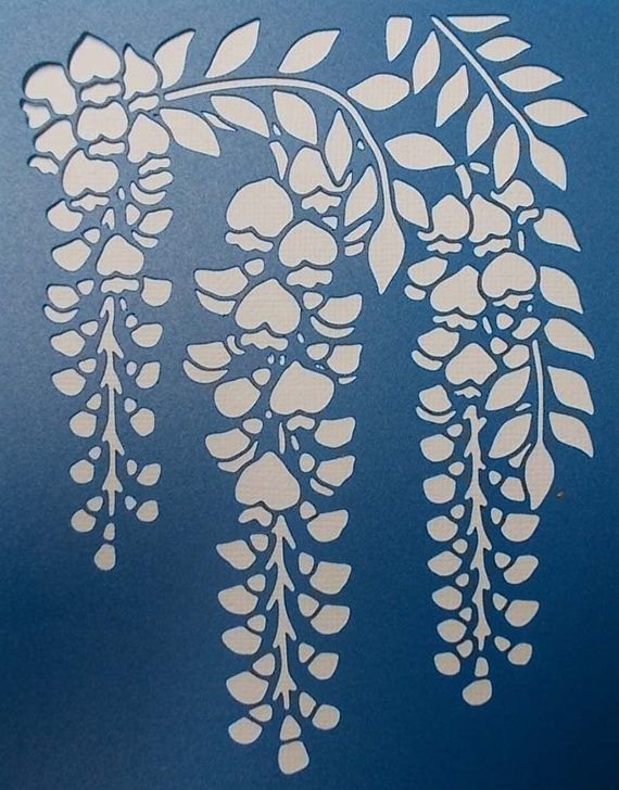 Трафарет стена Глициния -наклейка