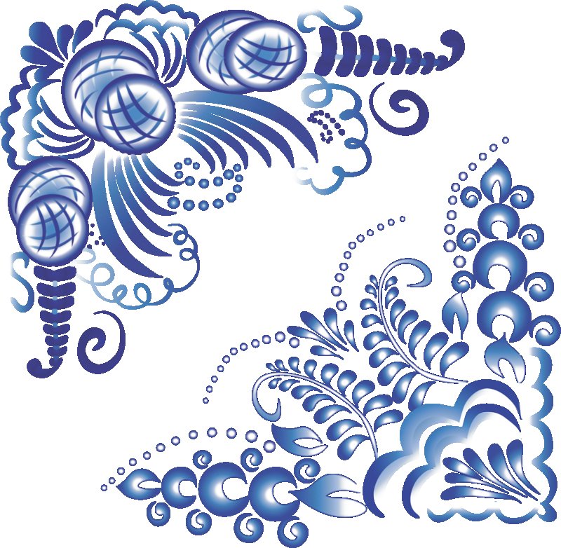 Орнаментная роспись Гжель