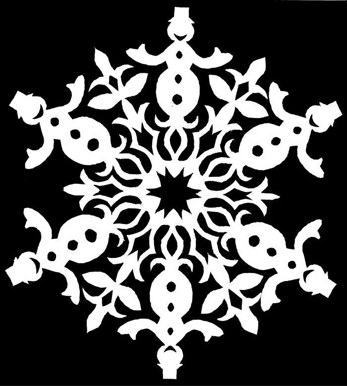 Красивые снежинки вытынанки на окна