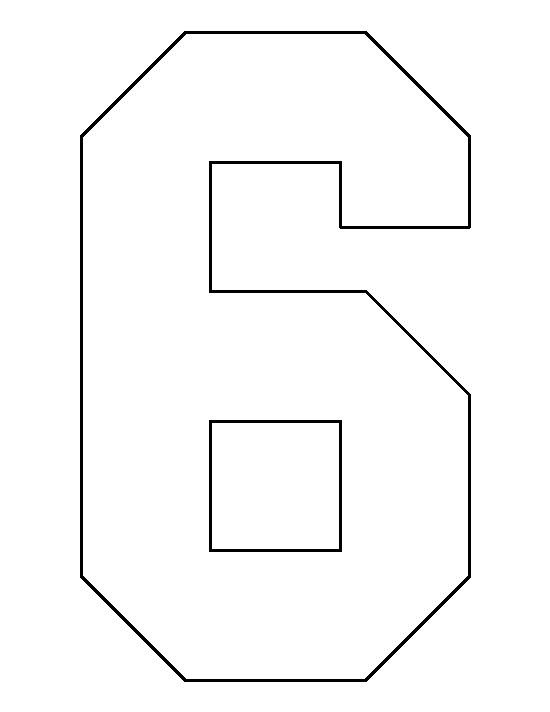 Цифра 6 трафарет