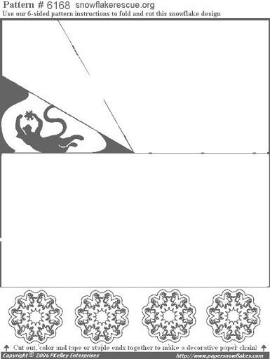 Снежинки схемы для вырезания животные