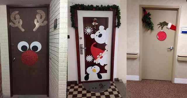 Украсить дверь на новый год