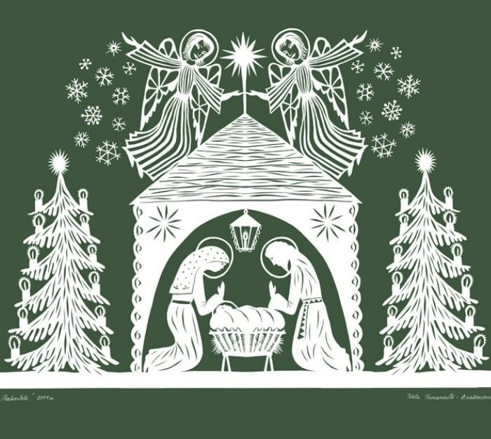 Вытынанка Рождество