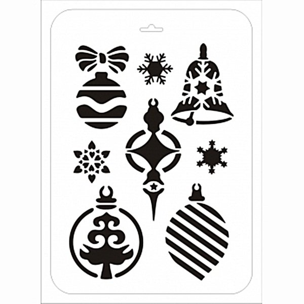 Трафареты елочных игрушек для искусственного снега