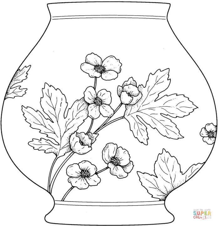 Ваза раскраска