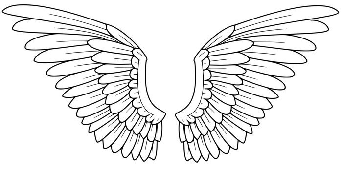 Крылья ангела трафарет