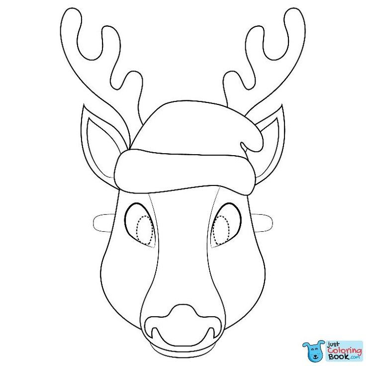 Маска оленя раскраска