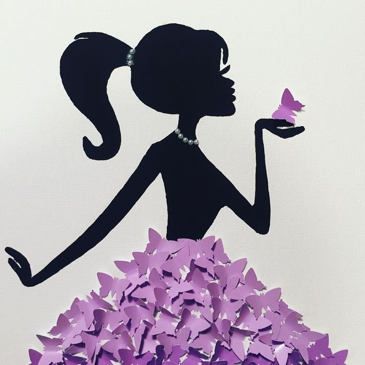 Силуэт девушки в платье