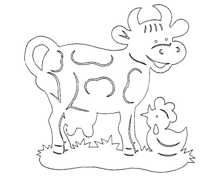 Трафарет для вырезания новогодние бычка