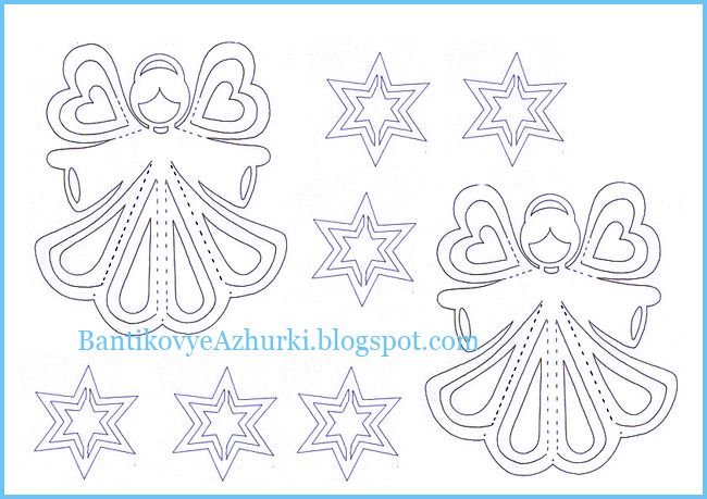 Снежинки ангелочки из бумаги