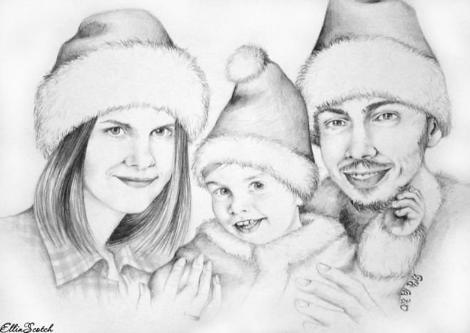 Рисунки на новый год карандашом