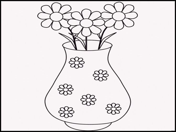 Ваза для раскрашивания детям