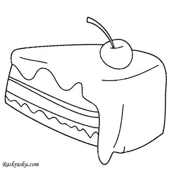 Торт раскраска для детей