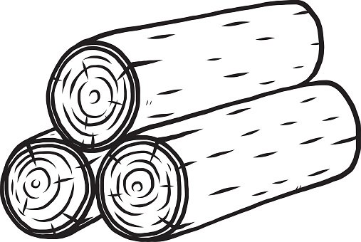 Бревно на белом фоне