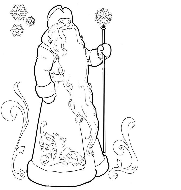 Трафареты на окна на новый год дед Мороз