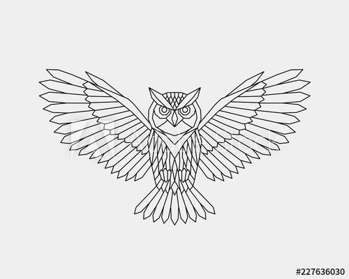 Тату Сова с крыльями