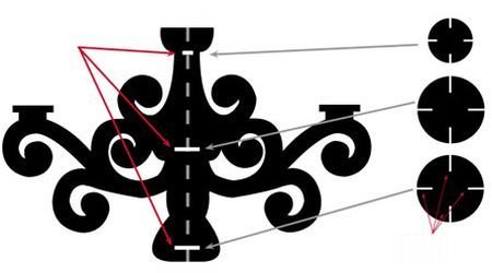 Люстра из картона шаблон