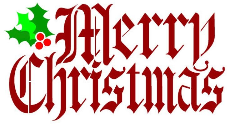 Готические надписи Merry Christmas