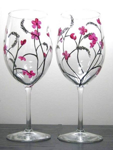 Роспись бокалов акриловыми красками