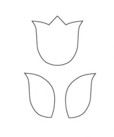 Шаблон тюльпана для вырезания из бумаги