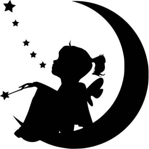 Девочка на Луне силуэт