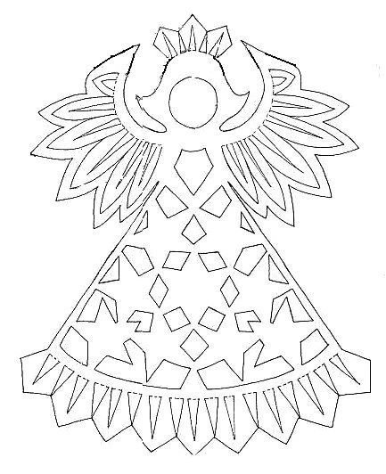 Рождественский ангел трафарет для вырезания