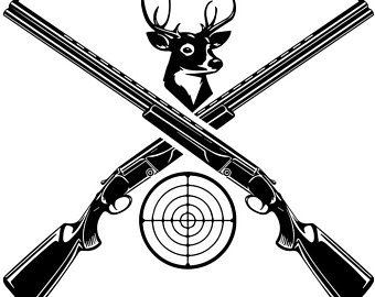 Охотничье ружье вектор чб